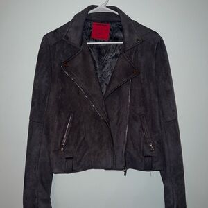 Charter Club Dark Gray Leather Jacket